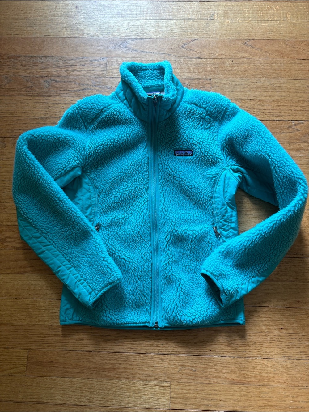 Patagonia Retro-X teal zip up fleece jacket